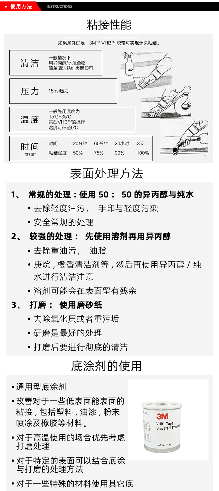 3M96系列雙面膠粘接性能